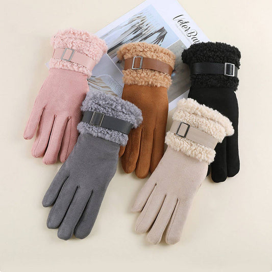 WINTER VELVET THICK WARM TOUCH SCREEN GLOVES_CWAG0381