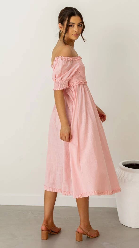 LACE LITTLE FRESH SWEET SOLID COLOR DRESS