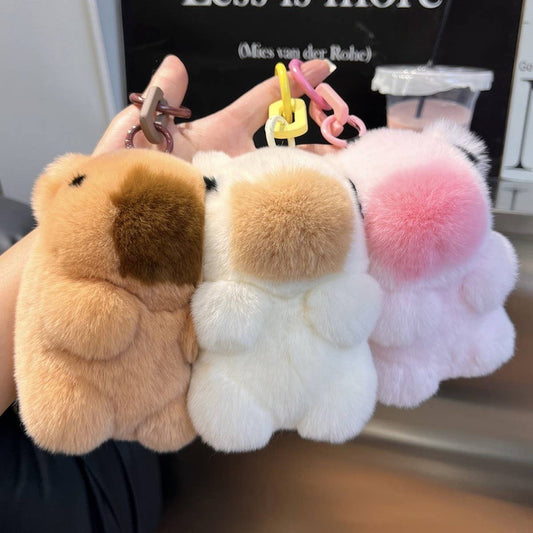 CUTE CAPYBARA PLUSH DOLL CAR KEYCHAIN PENDANT