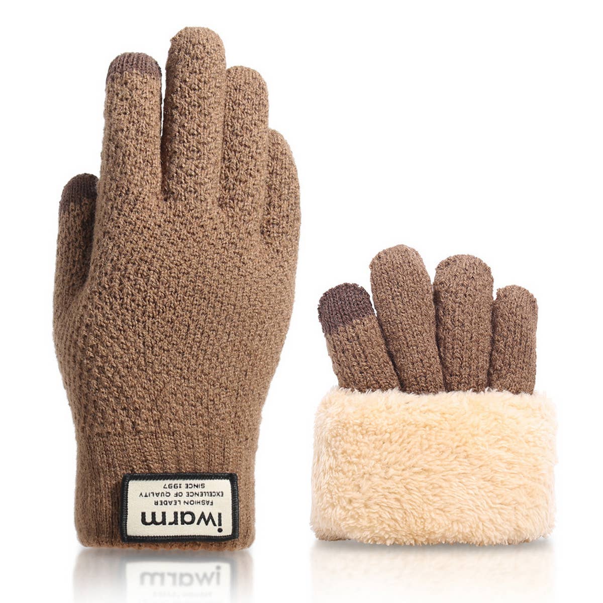 OUTDOOR LEISURE PLUS VELVET WARM KNITTED GLOVES_CWAG0132