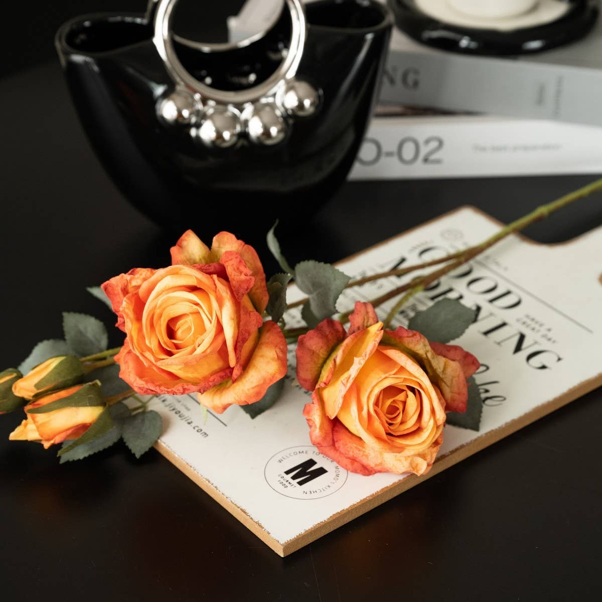 Burnt Edge Sheena Rose Bouquet for Wedding Decor_CWMM6526