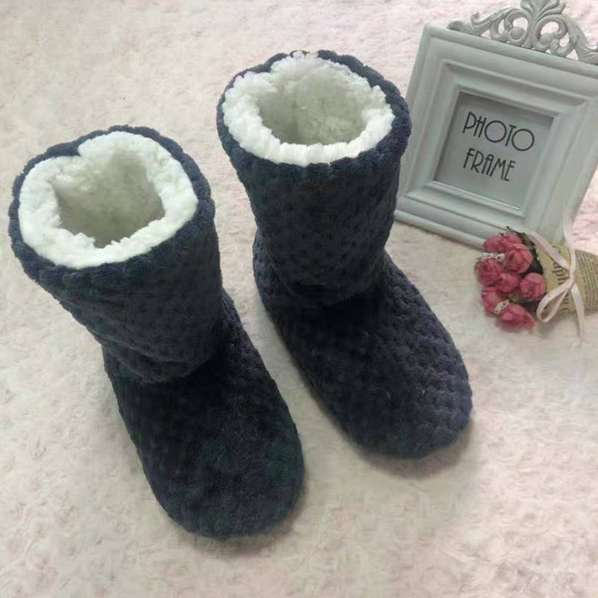 WINTER WARMTH AND NON-SLIP SOFT SOLE SOCK SLIPPERS