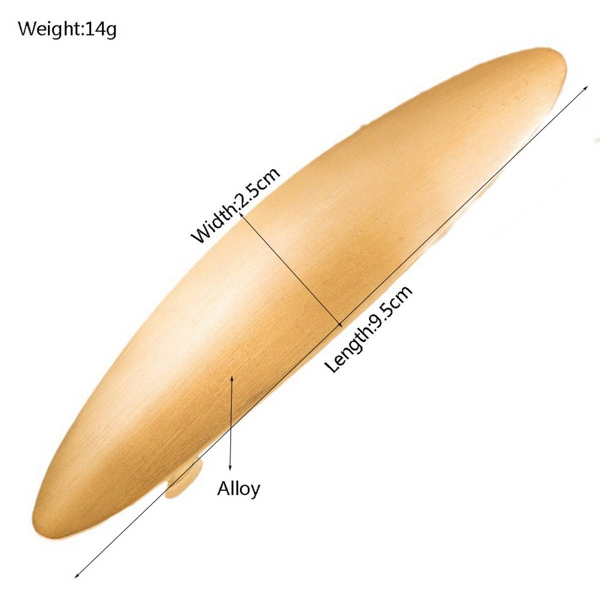 Brushed Metal Oval Spring Hair Clip ??Elegant Look_CWAHA6176