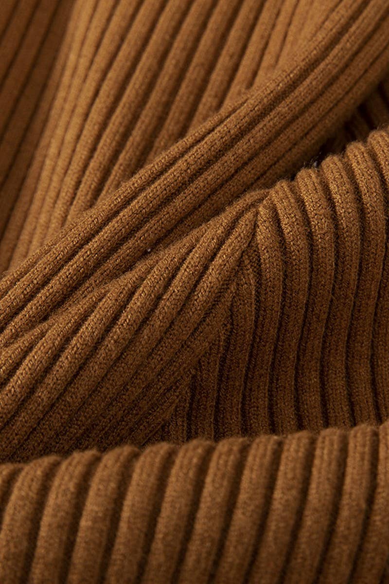 CWDSD10804_SOLID KNIT LONG SLEEVE A-LINE BODYCON DRESS