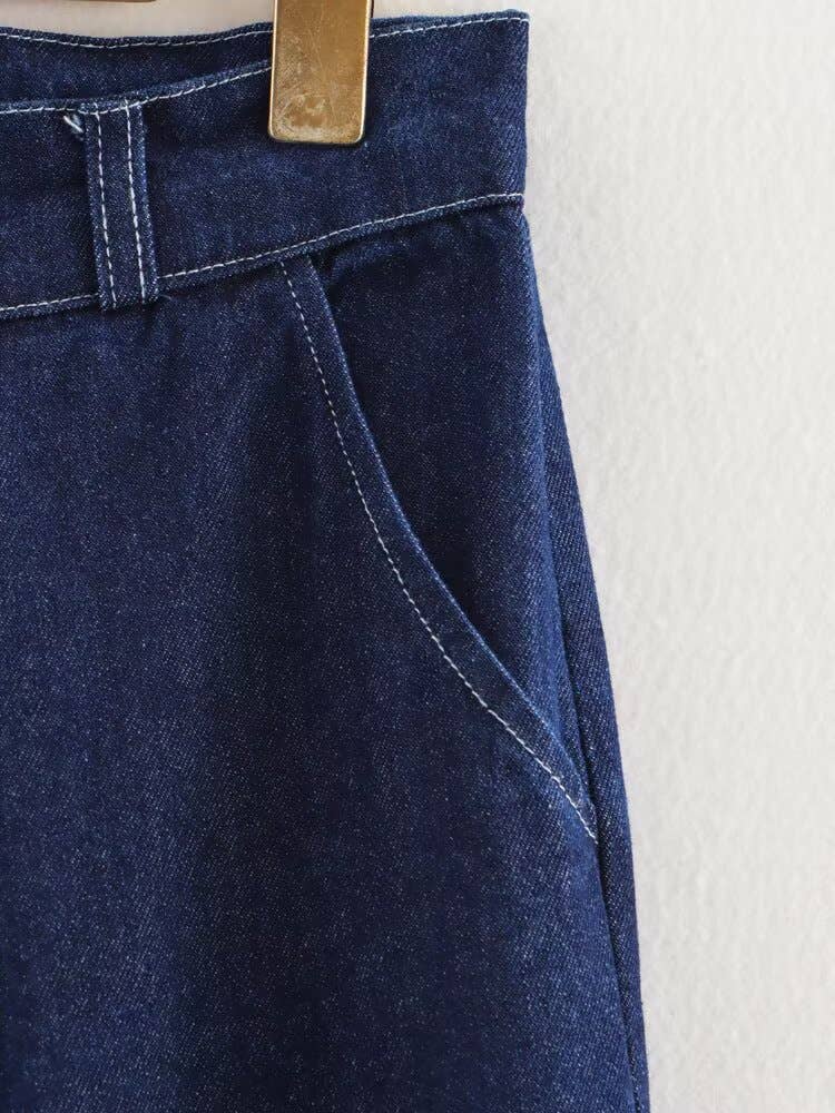 Loose belt top high-waisted trousers set