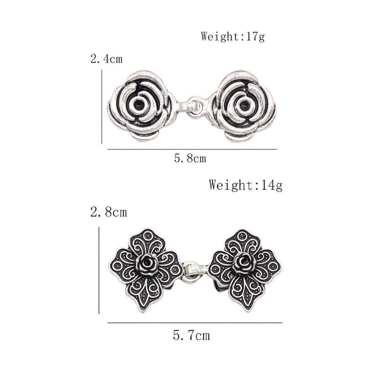 NEW BUCKLE ROSE LEAF RETRO SHAWL CLIP FIXED