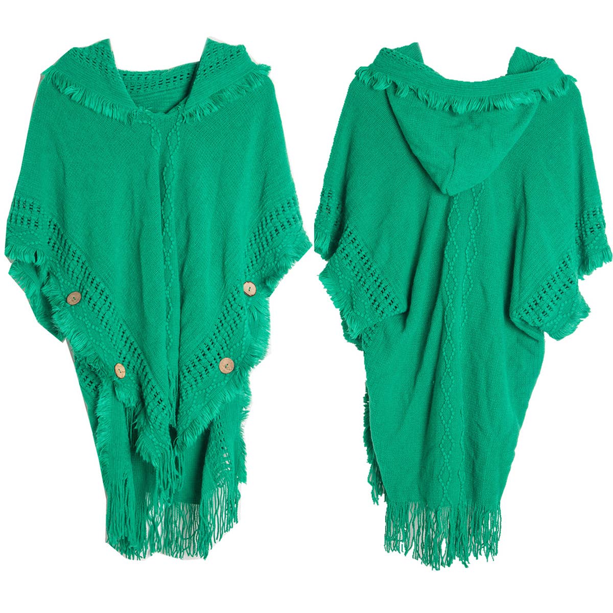 WOMEN PONCHO SWEATER COZY  CAPE WITH HOOD