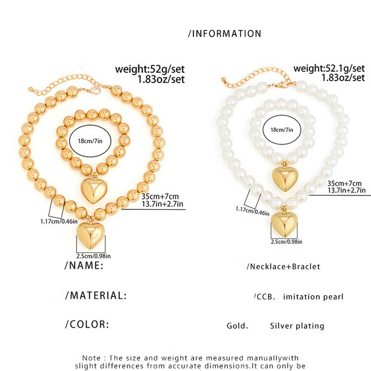 IMITATION PEARL HEART SHAPED PENDANT NECKLACE