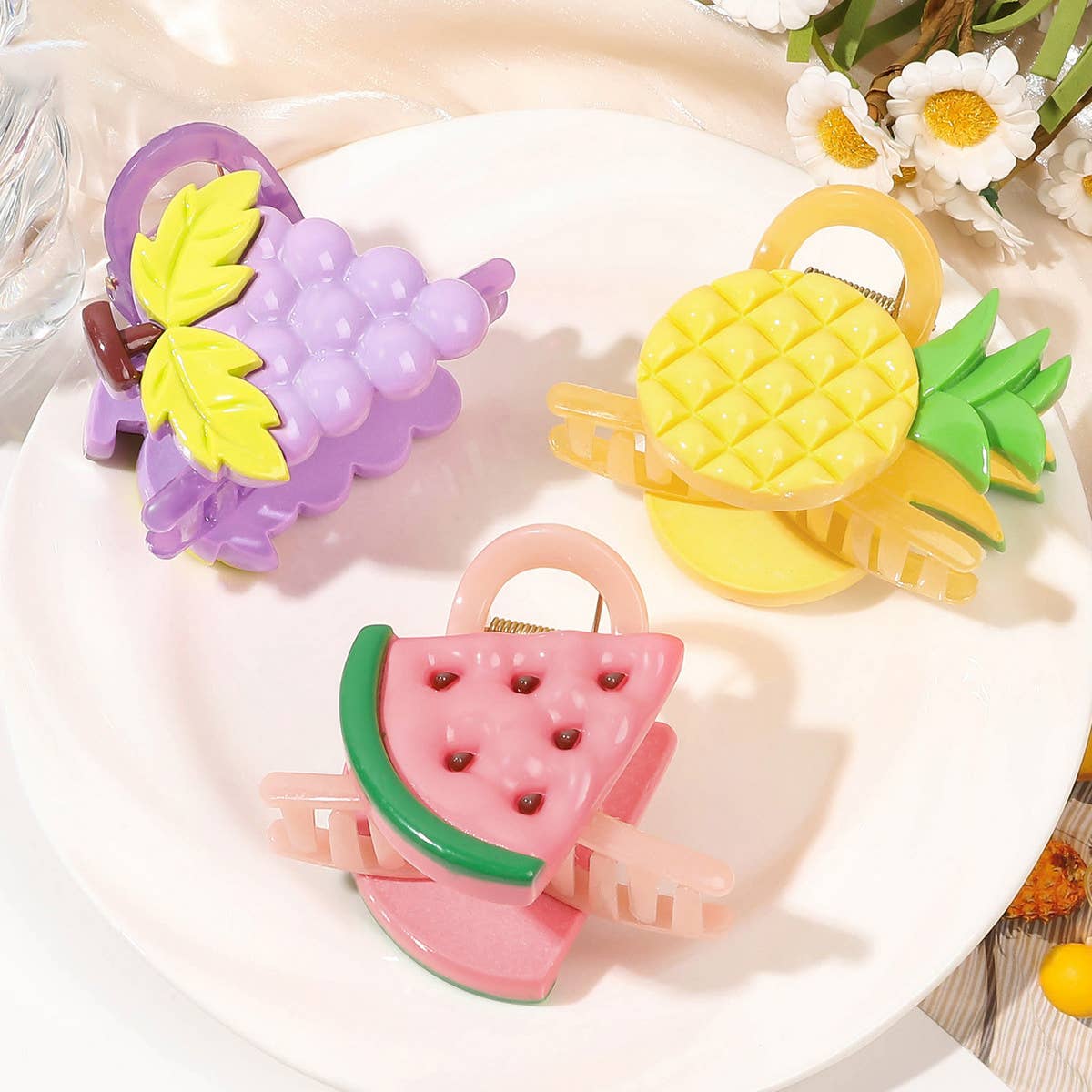 Fresh Fruit Shark Hair Claw for Bun,Cute Hair Clip_CWAHA1638