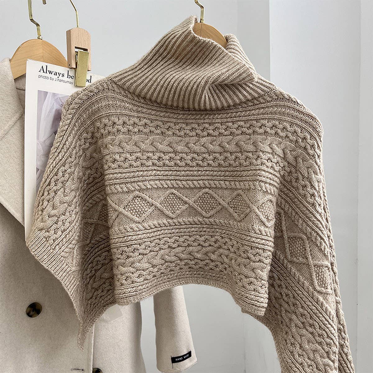 CWASC03126_KNITTED HIGH NECK PONCHO SHAWL FOR WOMEN