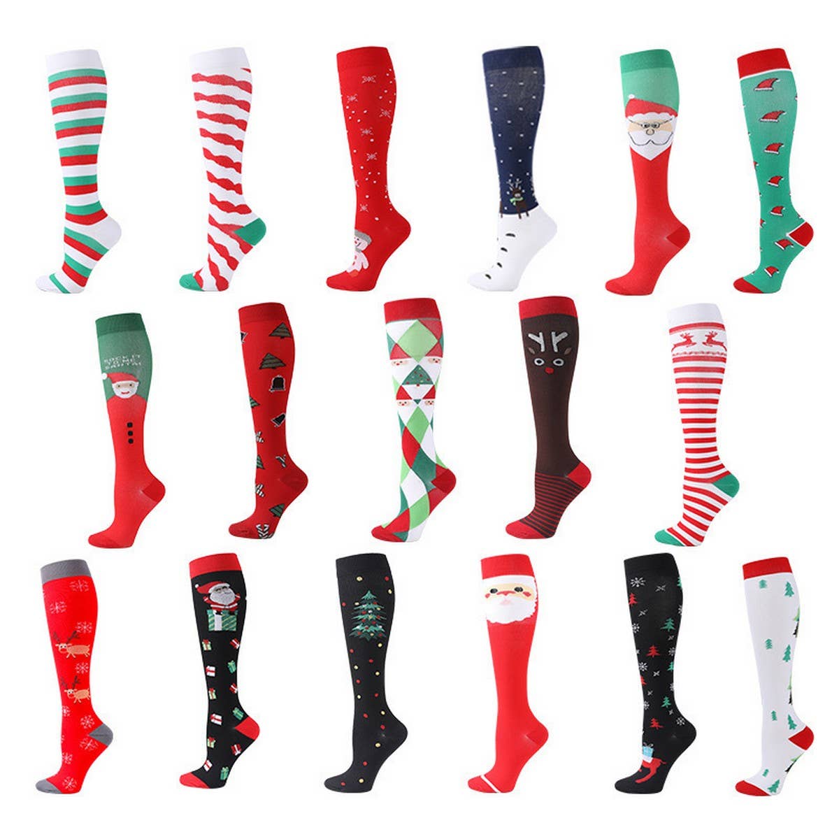 WOMEN'S CHRISTMAS SPORTS COMPRESSION SOCKS