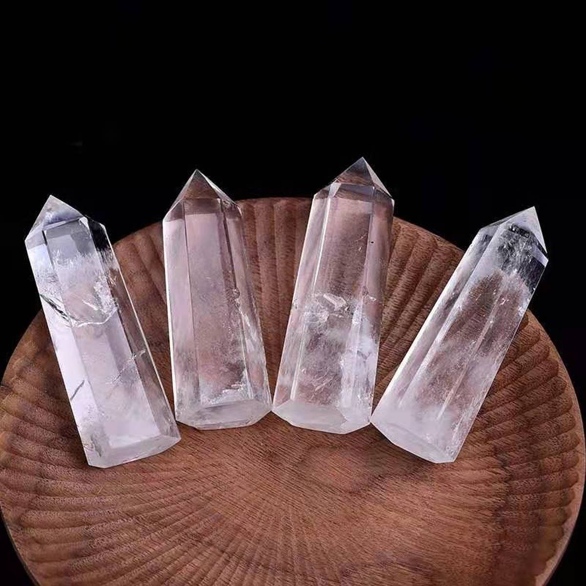 Clear Quartz Crystal Point Hex Tower