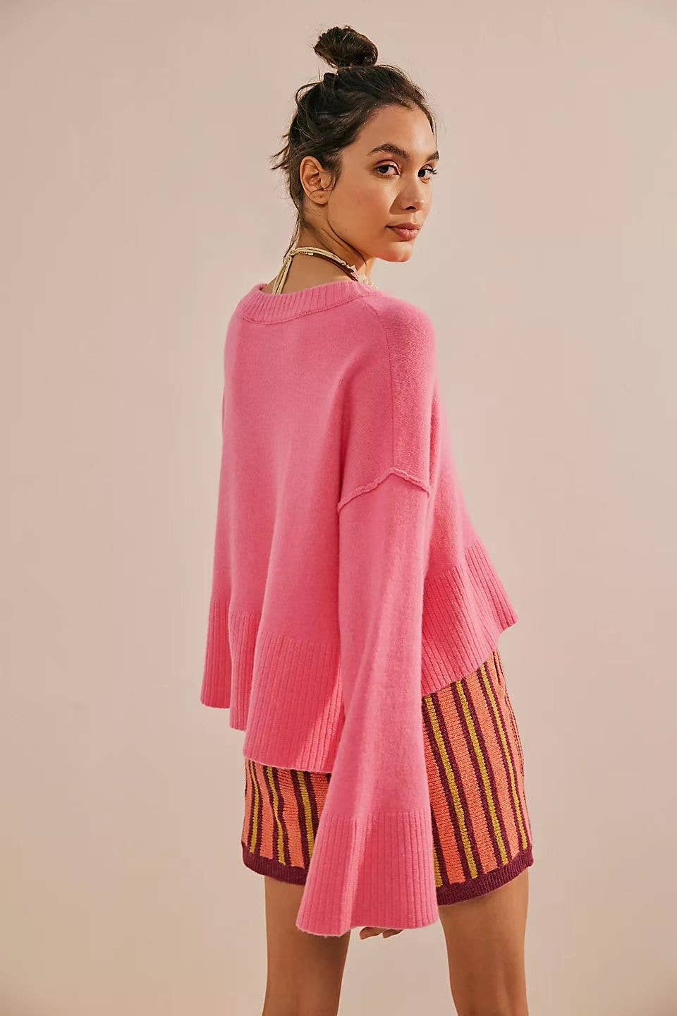 STYLISH LOOSE CREW-NECK LONG-SLEEVED SWEATER