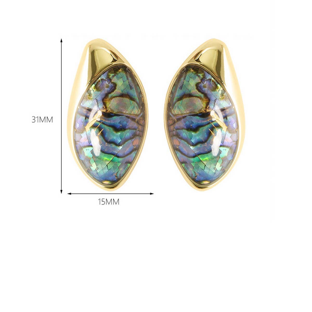 FASHIONABLE COLORFUL ABALONE EARRINGS WITH PEARLS