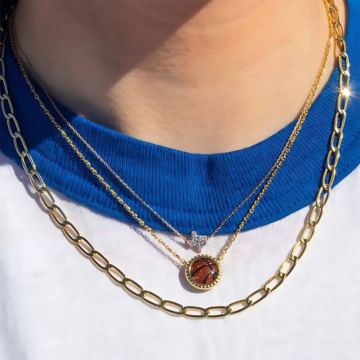 Football Basketball Small Pendants Sports Necklace