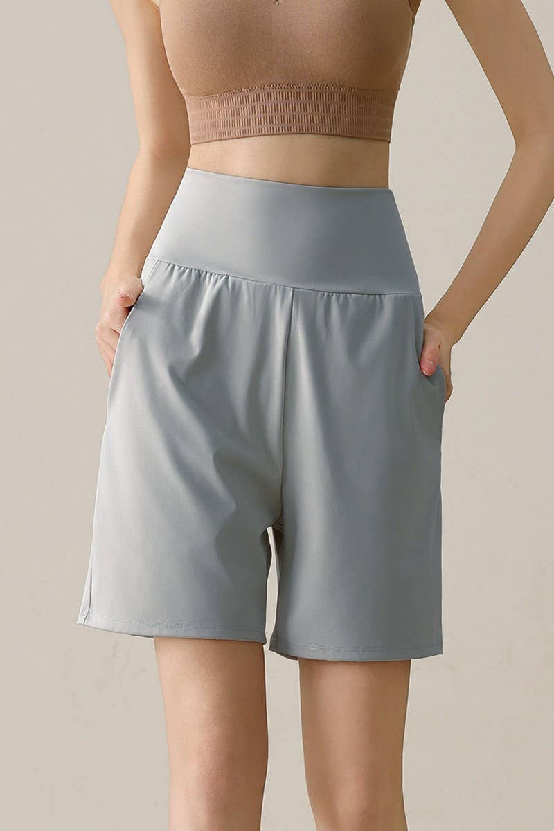 CWBSP0224_HIGH WAISTED YOGA CASUAL SPORTS SHORTS