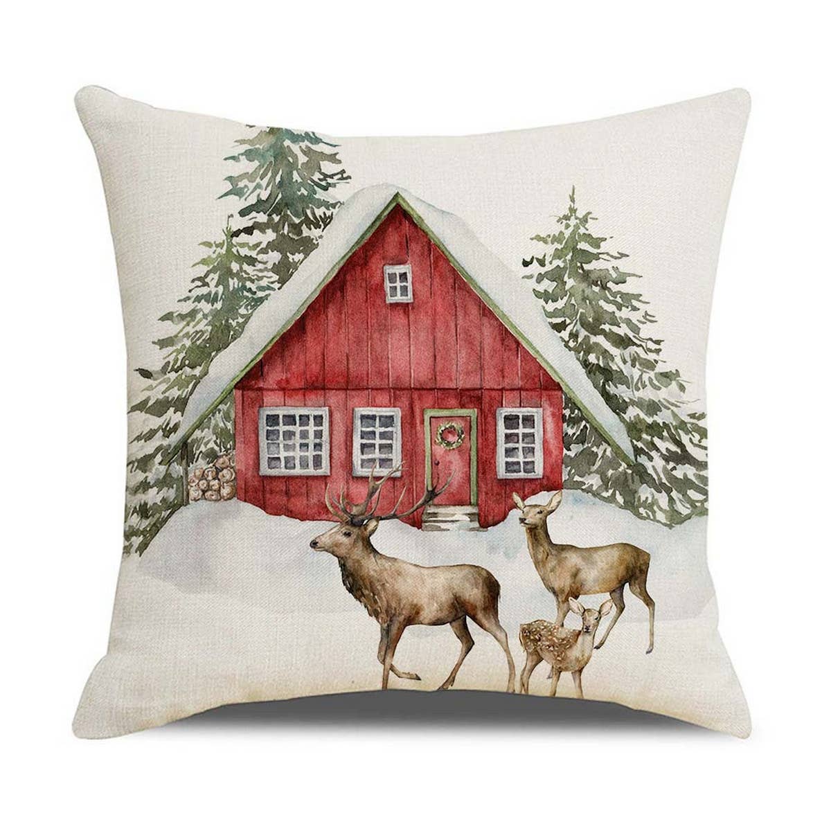 VINTAGE FARM ELK CHRISTMAS PILLOWCASE
