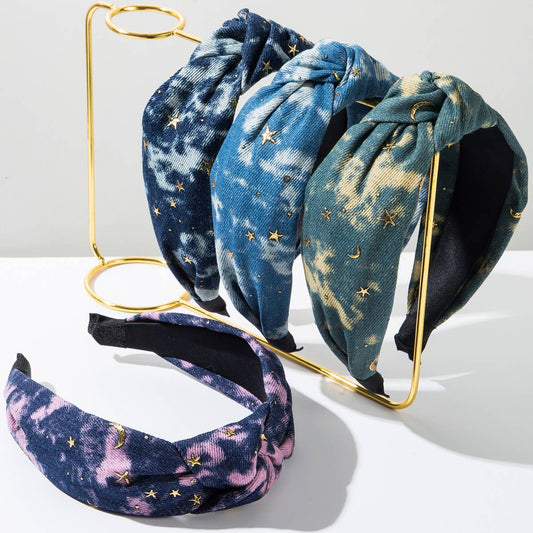 NEW TIE-DYE DENIM HEADBAND_CWAHA1983