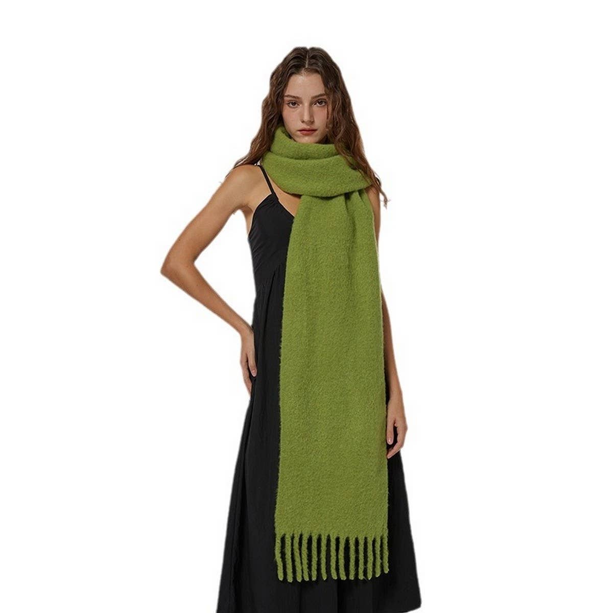 Soft Wool Spun Scarf ??Cozy Winter Neck Warmer_CWASC2317