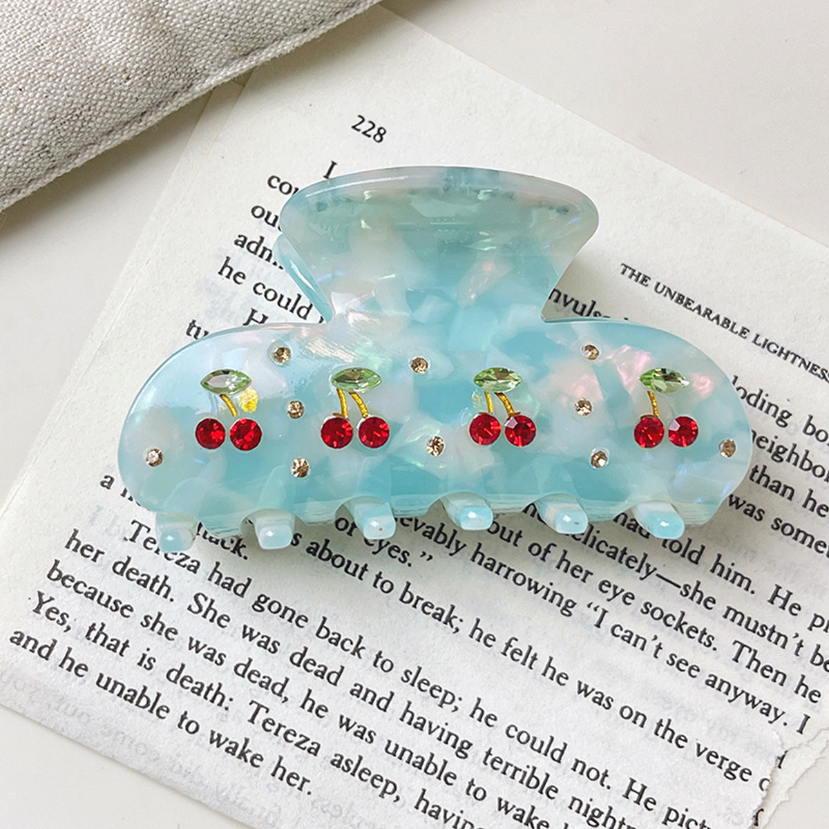 Cherry Acetate Hair Claw - 8cm Cute & Trendy Clasp_CWAHA1334