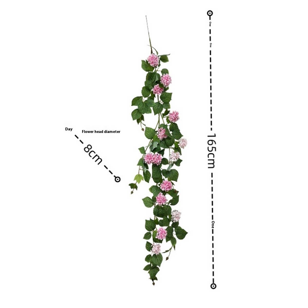 Hydrangea Eucalyptus Vine Garland with 14 Blooms