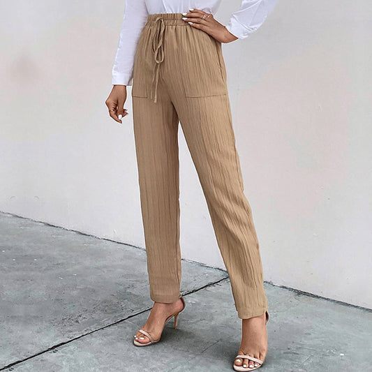 HIGHWAISTED SLACKS CASUAL PLEATED PANTS FOR WOMEN
