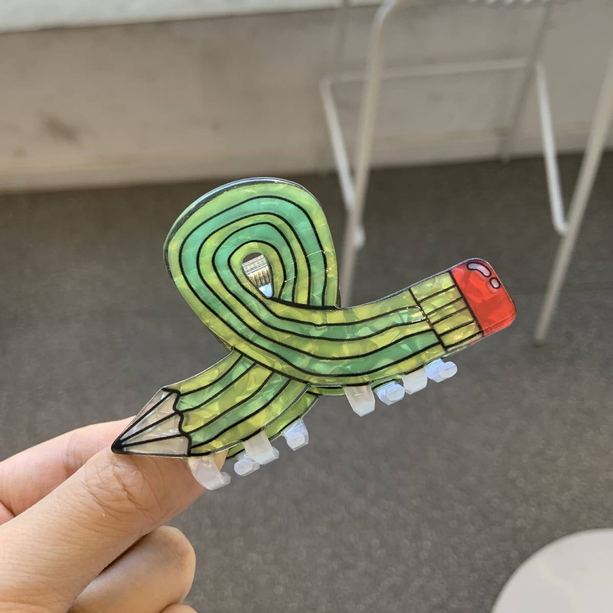 Acrylic Pencil Hair Claw,Candy Color Cartoon Clip_CWASC1586