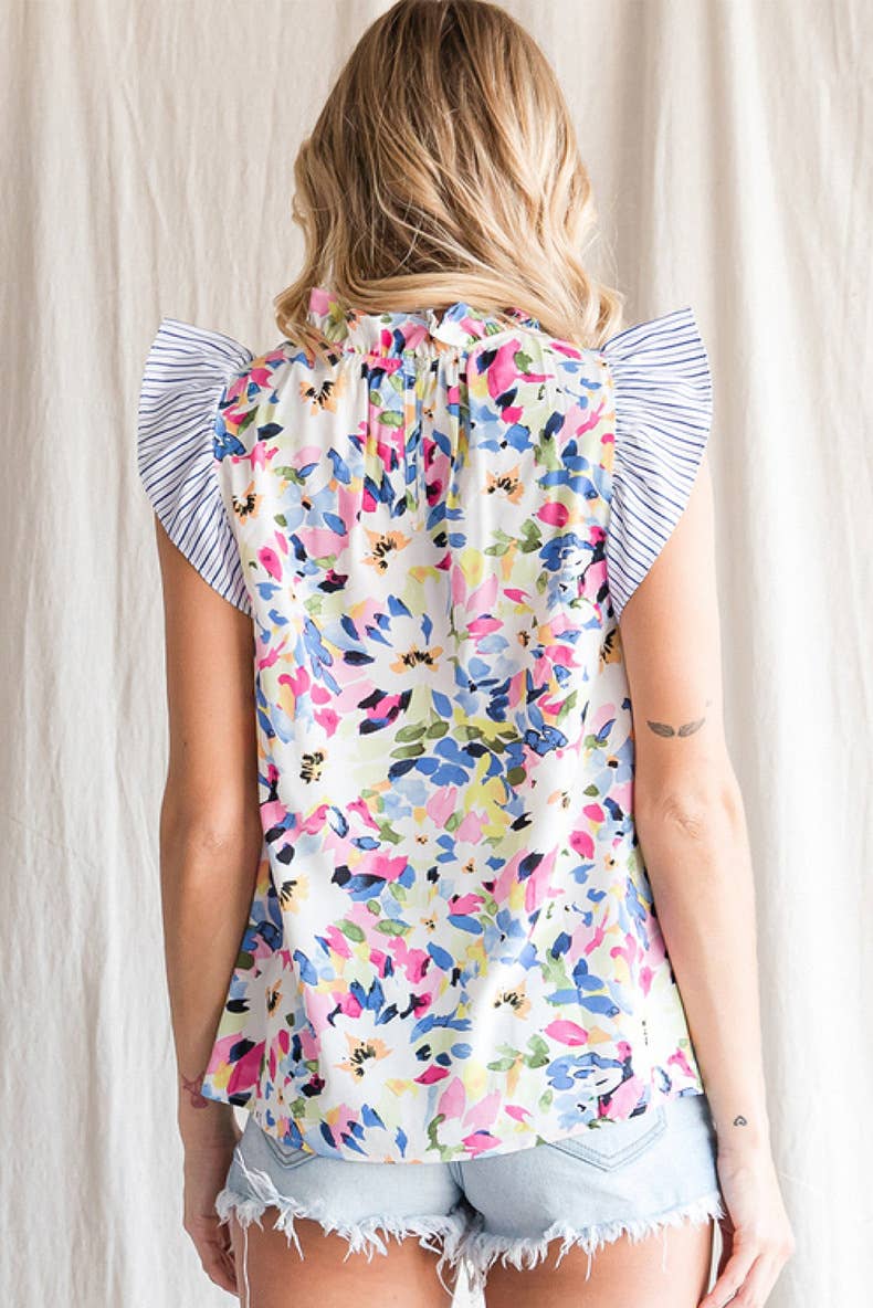 STYLISH FLORAL PRINT CHIFFON SHIRT