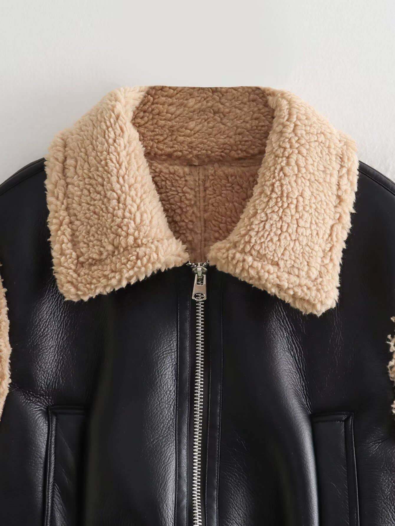 TWO-SIDED LEATHER PILOT IMITATION JACKET VEST