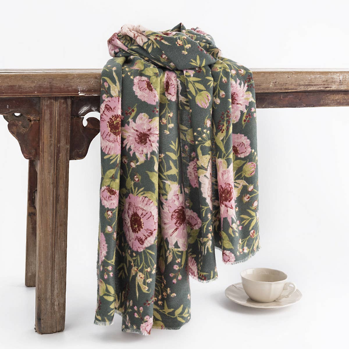 Floral Print Winter Scarf??Soft Elegant Long Shawl