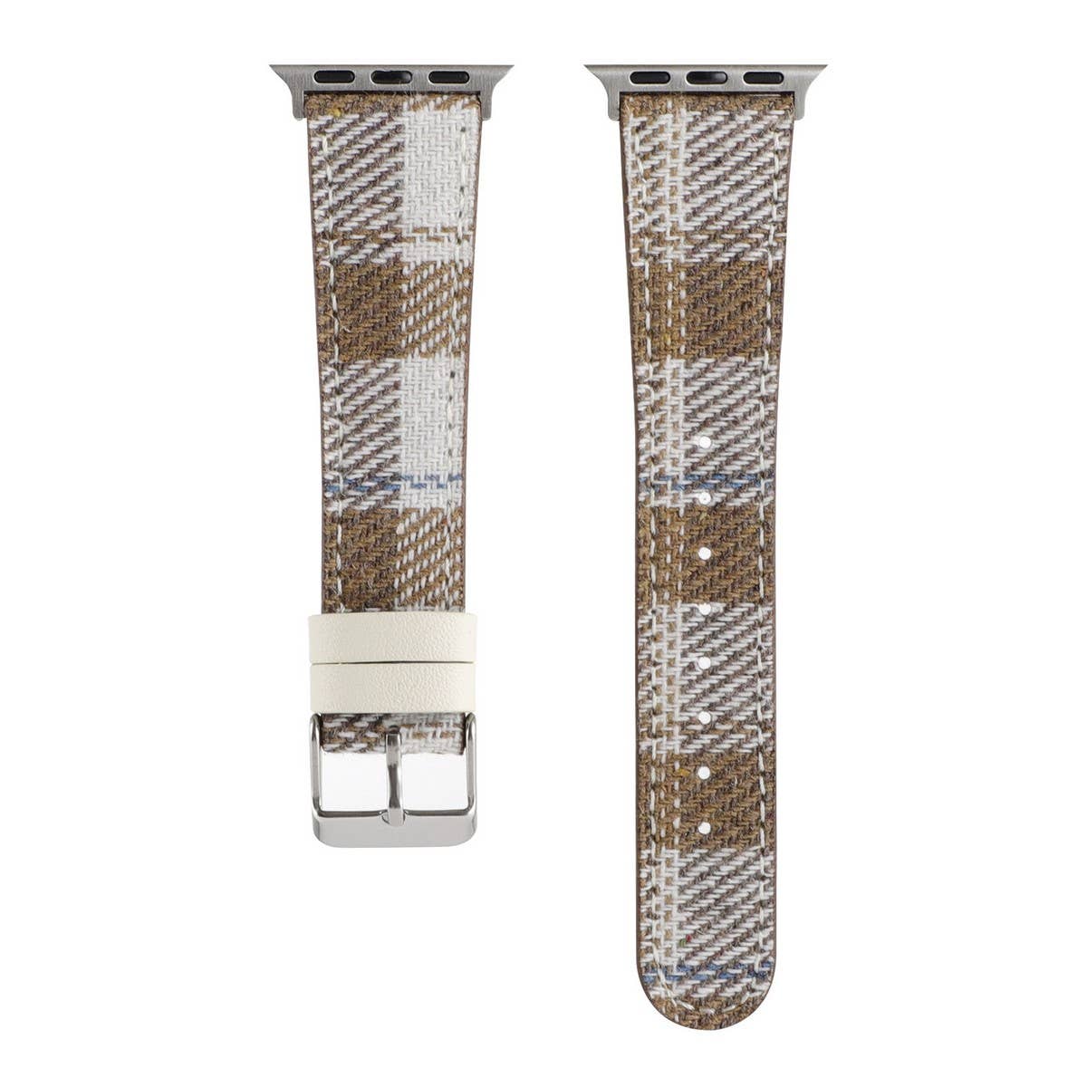 IWATCH8-1 PLUSH CHECKERED LEATHER STRAP