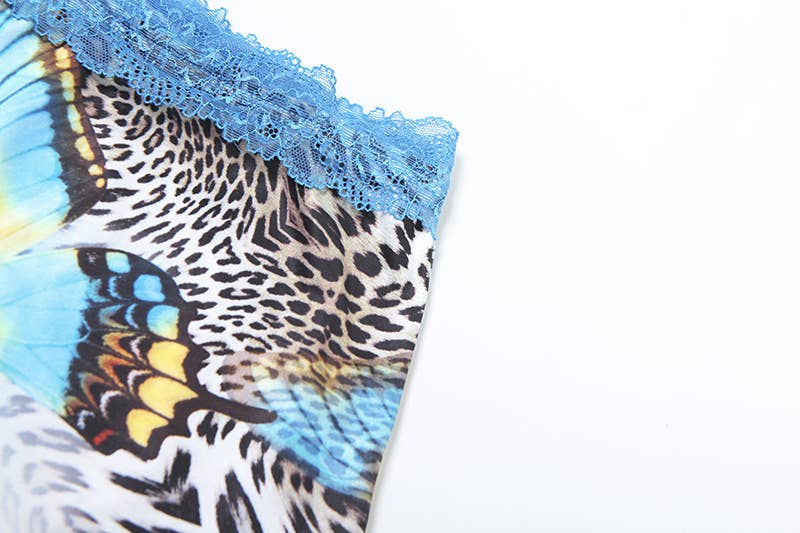 Trendy Sexy Printed Tie Bikini Three-Piece Set