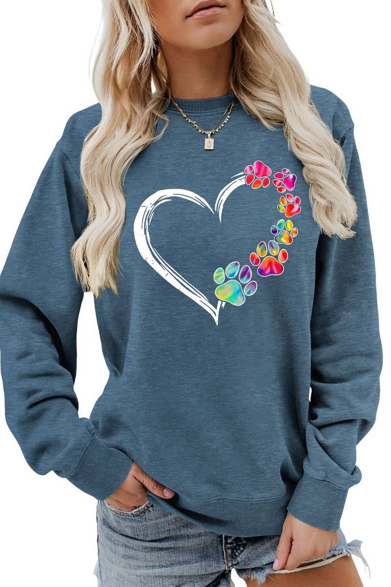 VALENTINE DAY RAINBOW PRINT PULLOVER_CWTSTL0985