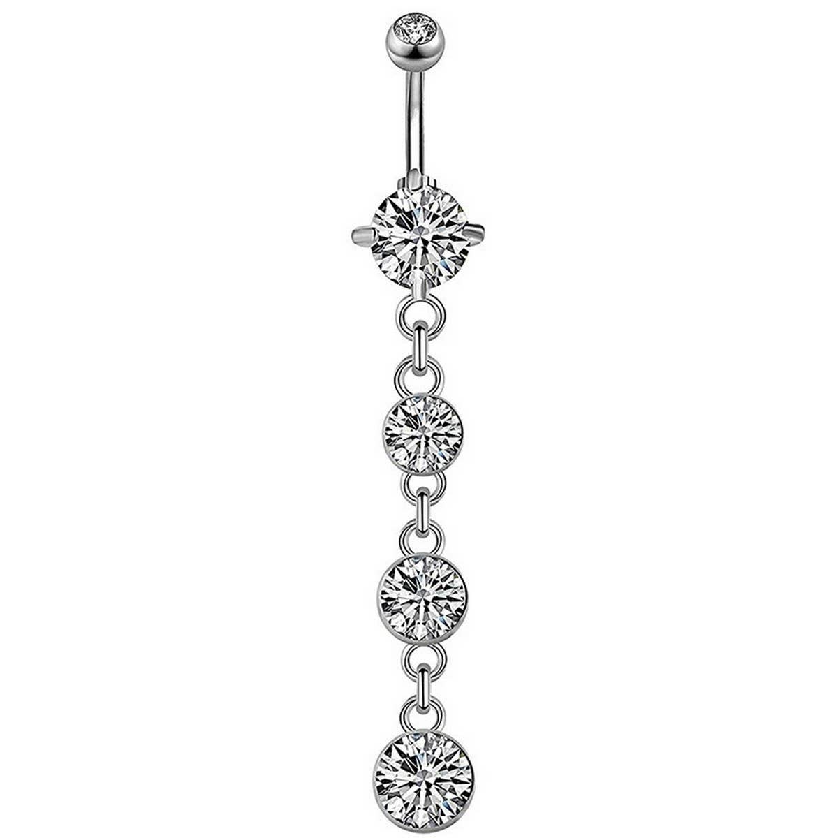 Heart & Butterfly CZ Belly Ring ? Body Jewelry