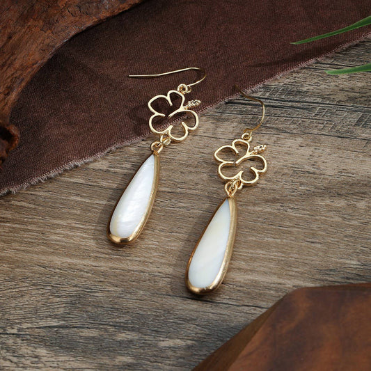 SIMPLE STYLE TEARDROP-SHAPED SHELL EARRINGS_CWMM4267
