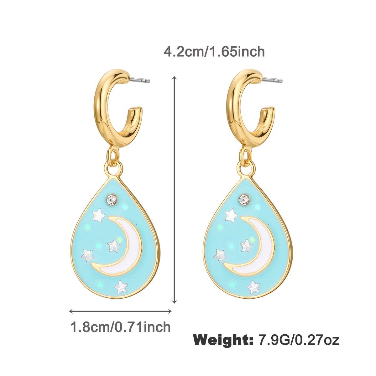 WOMEN'S MOON PENDANT NECKLACE EARRINGS SET