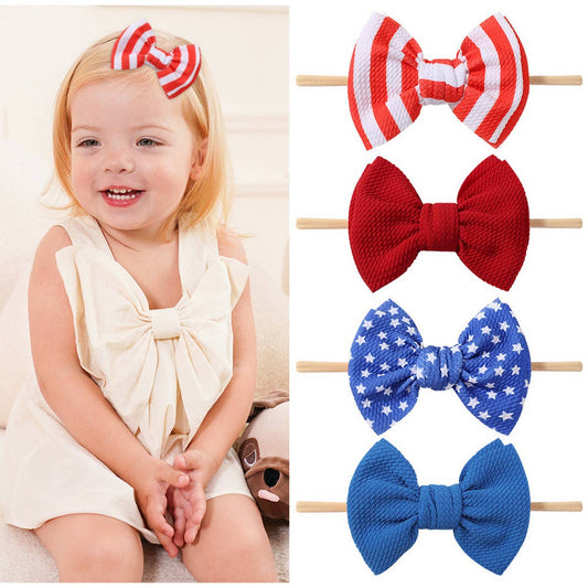 STRIPED CHILDREN'S HAIRBAND BOW HAIR ROPE_CWAHA2351