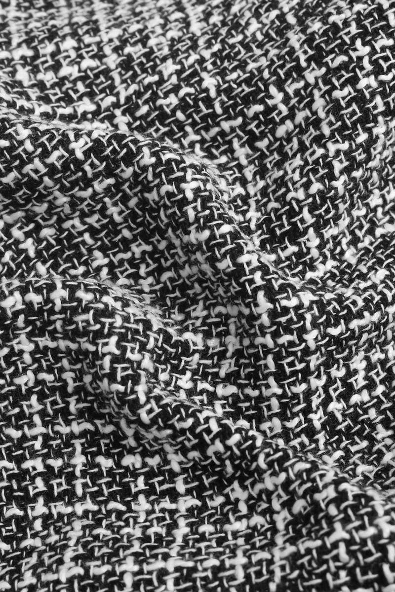 CWDSD6356_LONG SLEEVE IRREGULAR RUFFLE TWEED DRESS