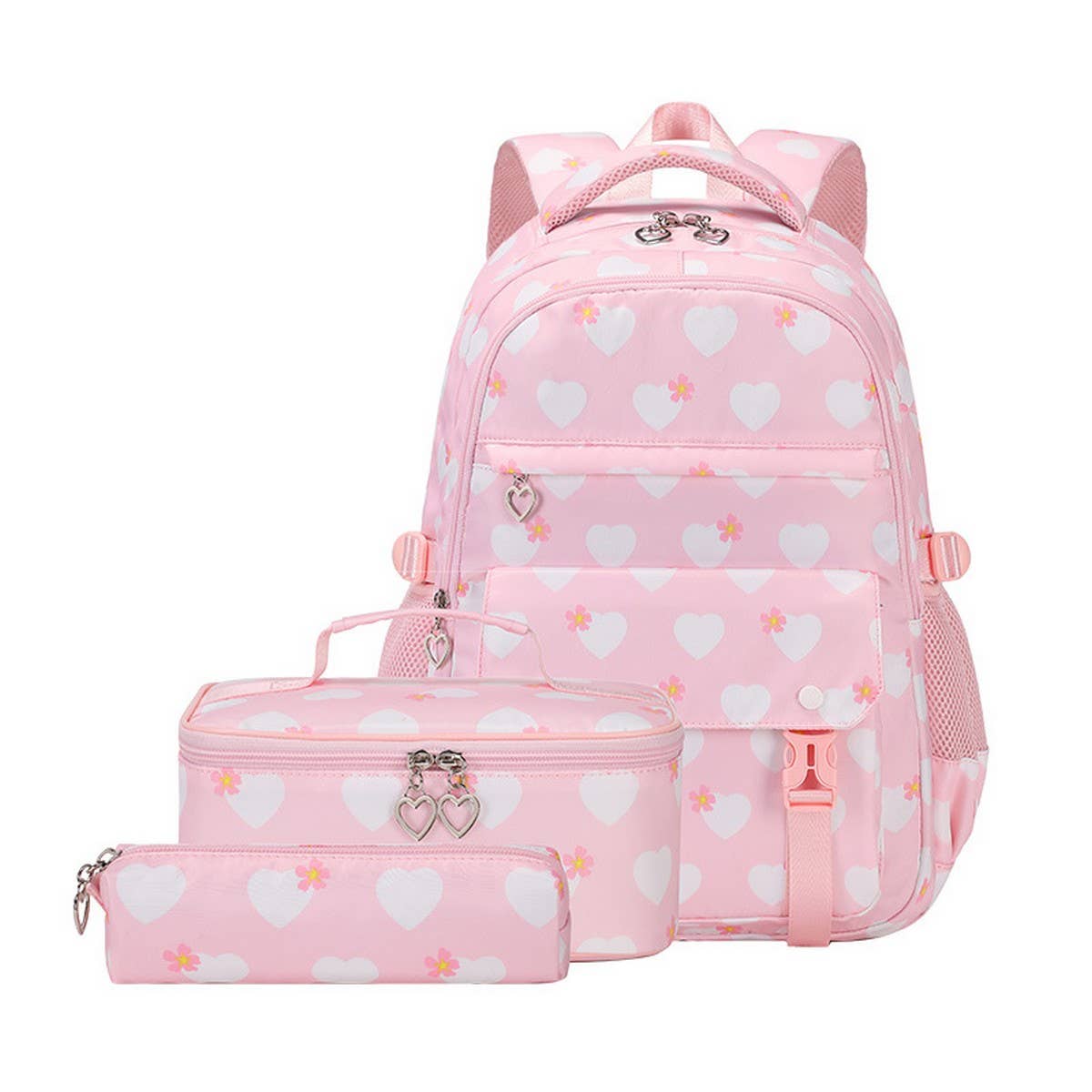 Girls¡¯ Backpacks for School ? 3-Piece Heart Design_CWAB5390