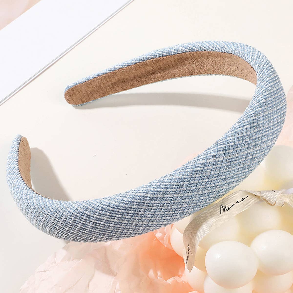 PLAID PATTERN HAIR HOOP_CWAHA0225