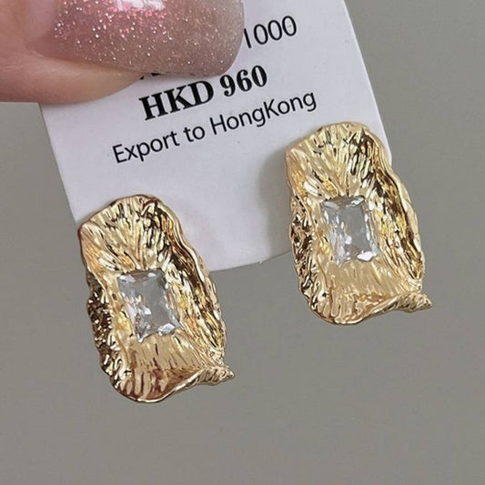 PERSONALIZED HIGH-END IRREGULAR PLEATED EARRINGS_CWAJE1323