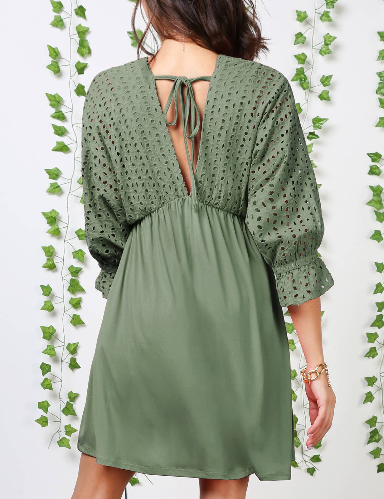 WOMEN DEEP V LOOSE SHORT DRESS_CWDSD10367