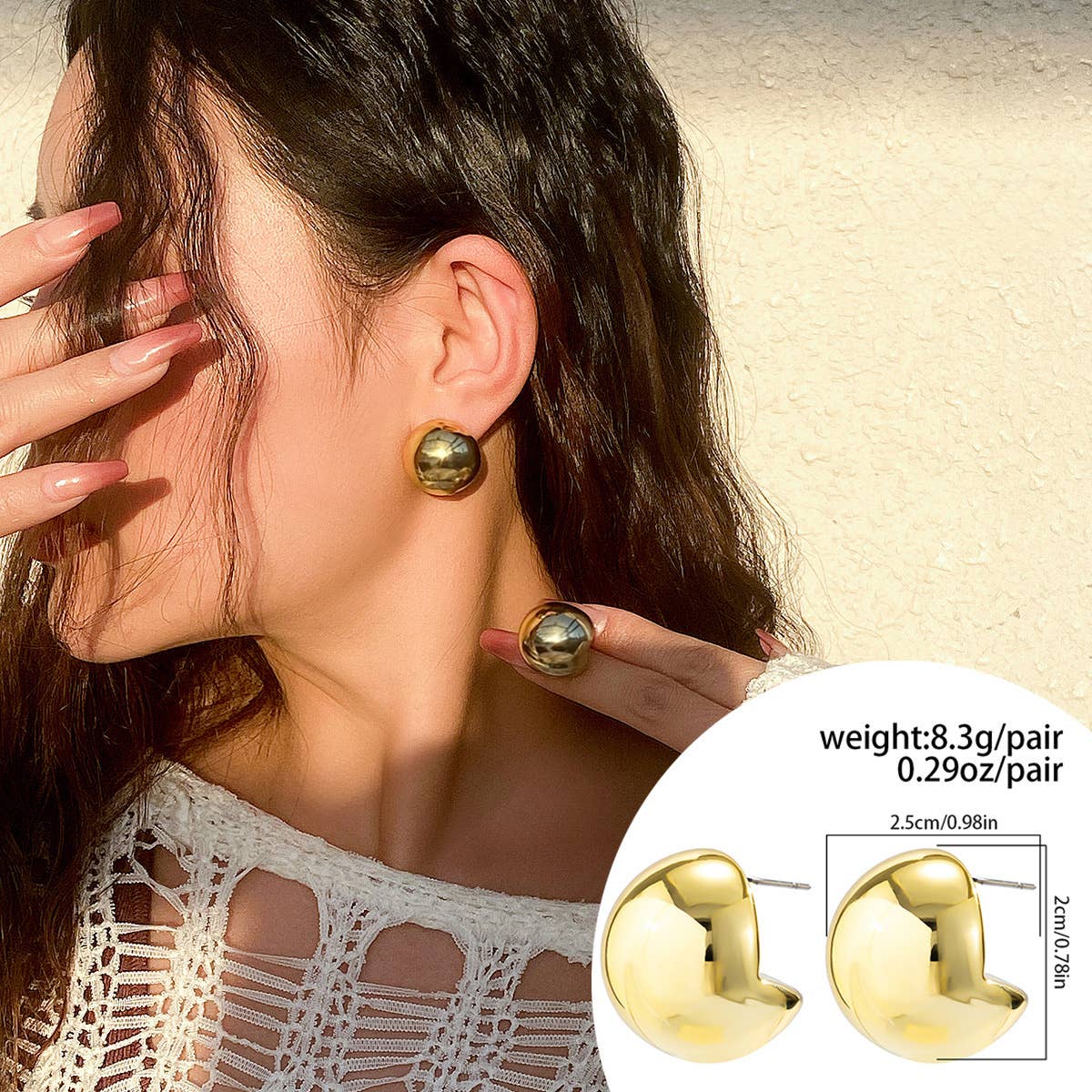 SIMPLE COMMA ROUND PERSONALITY SMOOTH EARRINGS_CWAJE1823