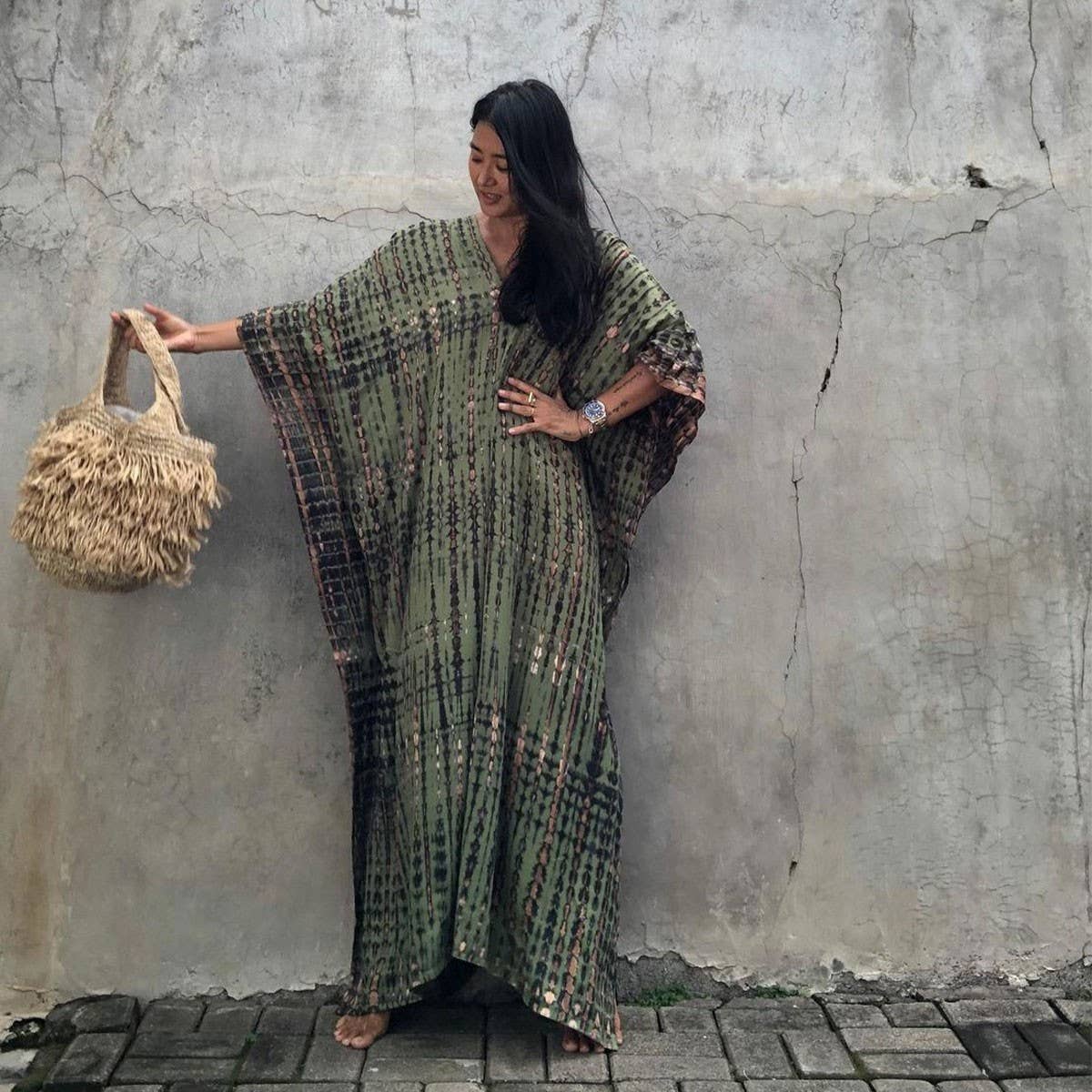 Tie-Dye Cotton Blend Beach Cover-Up Robe