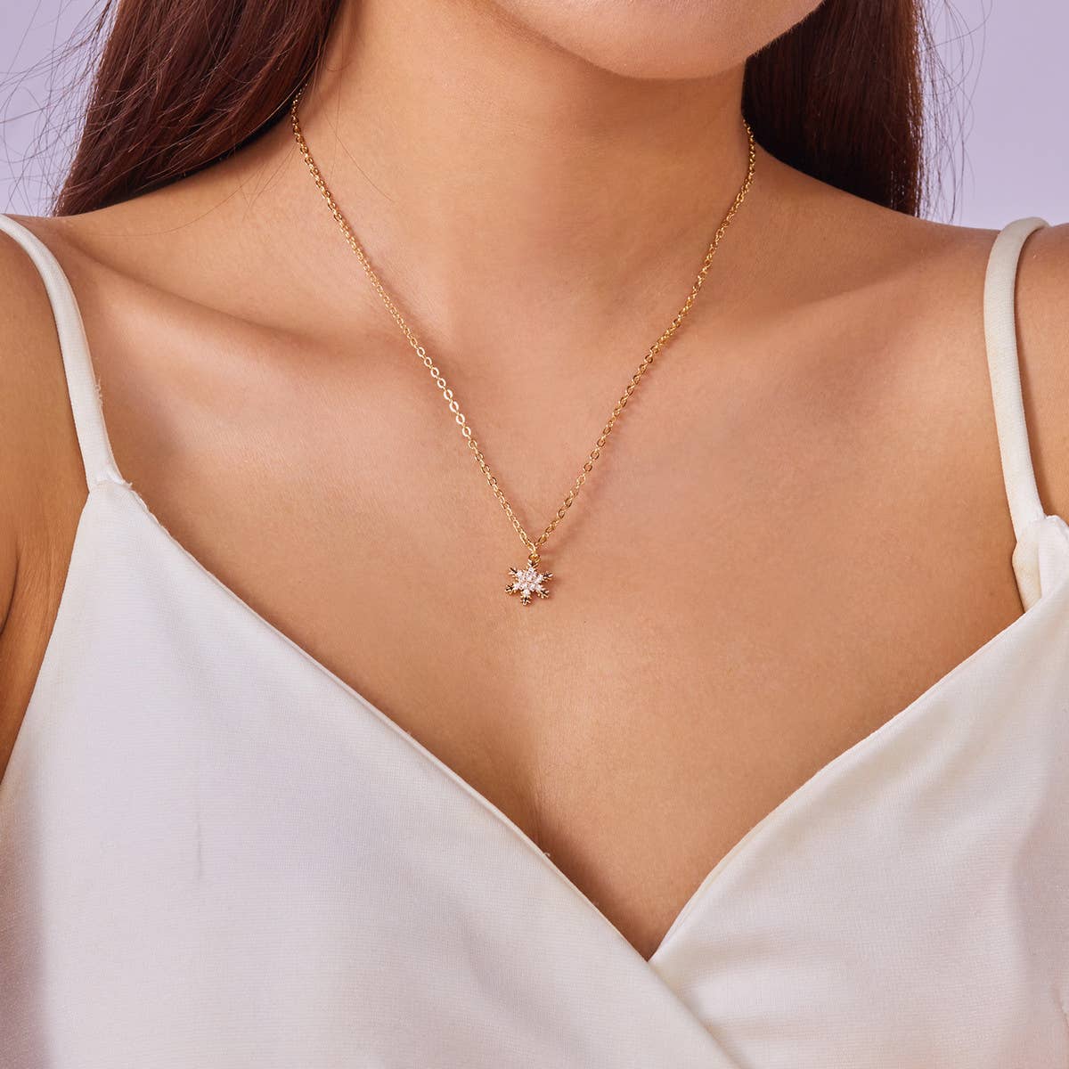 ALL-MATCH NEW CHRISTMAS SNOWFLAKE NECKLACE_CWAJE2394