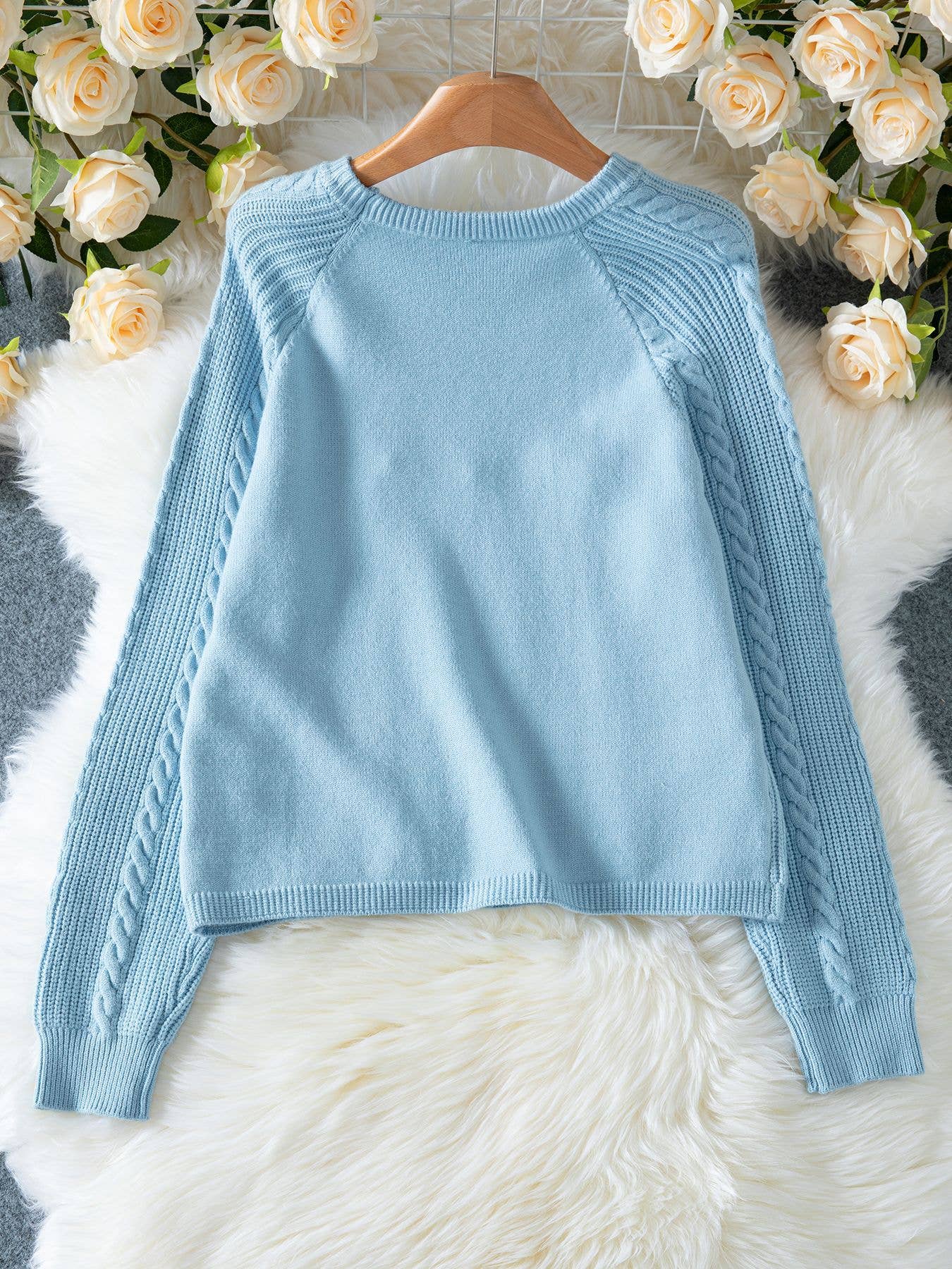 Letter-embroidered knitted sweater