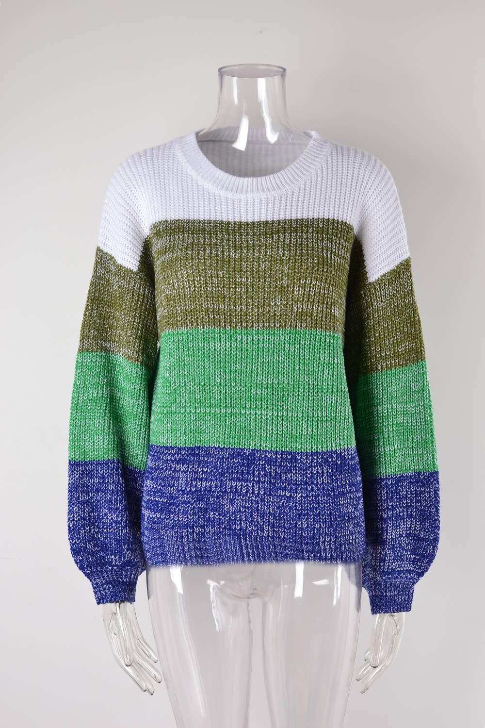 Patchwork Color Contrast Pullover Sweater