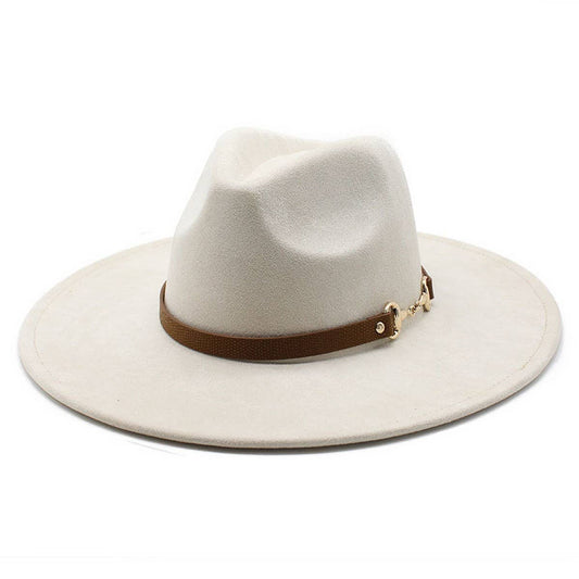 WIDE BRIM HAT SUEDE OUTDOOR CASUAL COWBOY HAT_CWAH2502