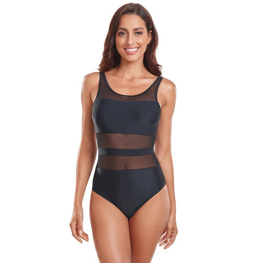 WOMEN'S MESH SPLICING ONE-PIECE SWIMSUIT