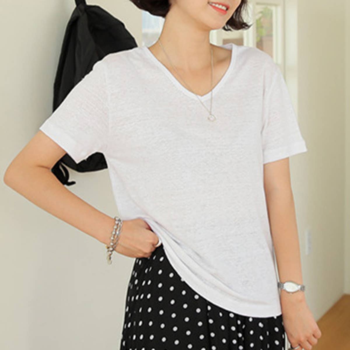 SIMPLE COTTON LINEN LOOSE BASE SHIRT